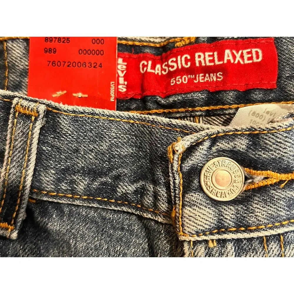 Women’s Levis 550 Jeans Classic Relaxed Fit Misses Size 10 Long Y2K Vtg 30”